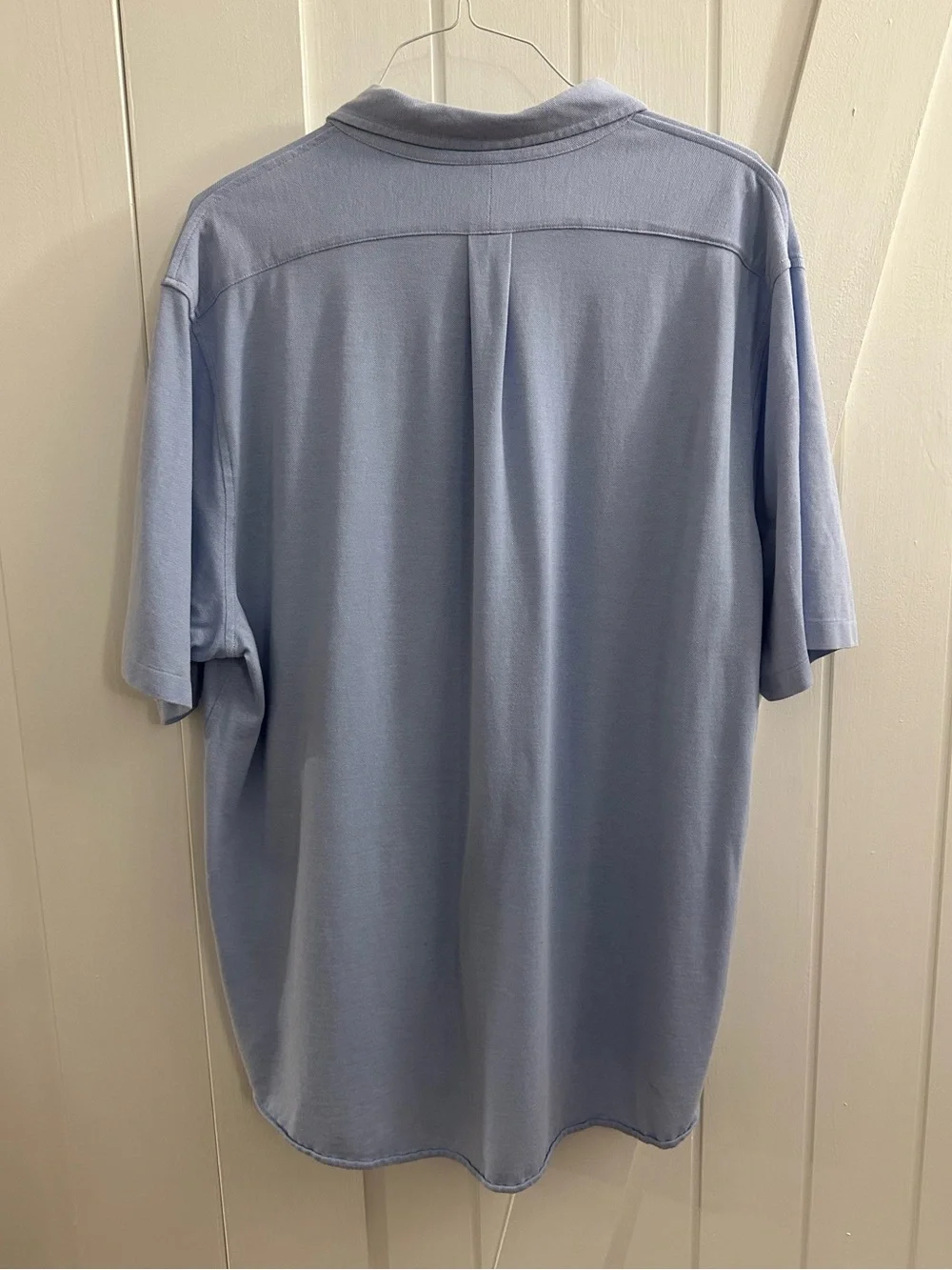 Ralph Lauren Pale Blue Short-Sleeve Knit Oxford Button Polo - Size XXL